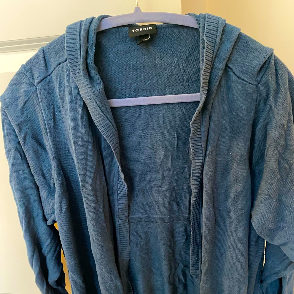 Torrid Blue Sweater Cardigan